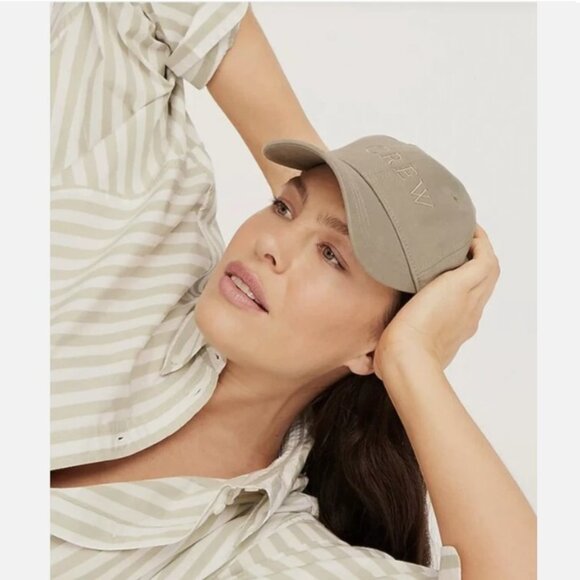 J Crew Embroidered Baseball Cap FADED PISTACHIO | OS NWT "Crew" - Picture 2 of 3